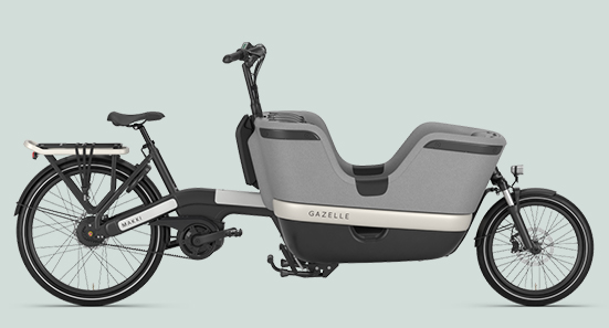 foto van de elektrische bakfiets Gazelle Makki